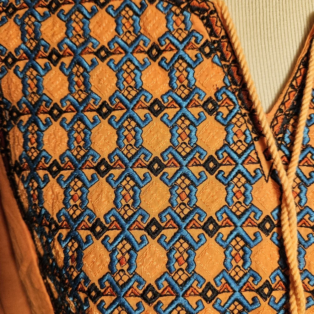 Velzera Orange Mini Dress with Bishop Sleeves - Picture 10 of 14